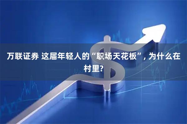 万联证券 这届年轻人的“职场天花板”, 为什么在村里?