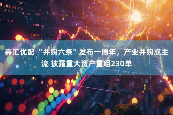 嘉汇优配 “并购六条”发布一周年，产业并购成主流 披露重大资产重组230单