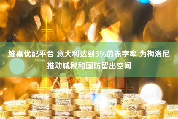 维嘉优配平台 意大利达到3%的赤字率 为梅洛尼推动减税和国防留出空间