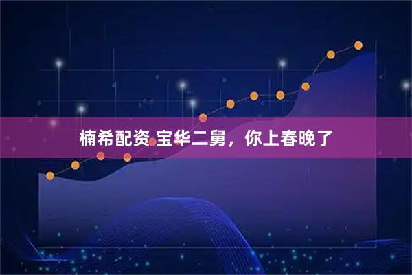 楠希配资 宝华二舅，你上春晚了
